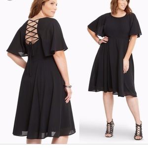Torrid Georgette Lace Up Back Midi Dress